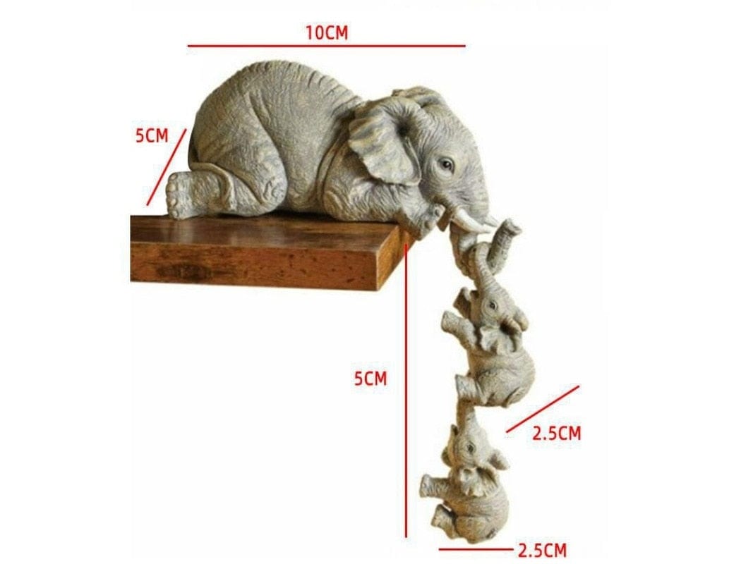 wickedafstore 0 Elephant Holding Baby Elephant Resin Crafts Cute Elephant Figurines Home Furnishing Gift Home Decoration Home Decor