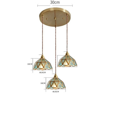 wickedafstore 0 Glass 12 / 4W IWHD Japanese Style Vintage Pendant Lamp Beside Bedroom Bar Cafe Restaurant Glass Copper LED Pendant Lights Hanglamp Luminaria