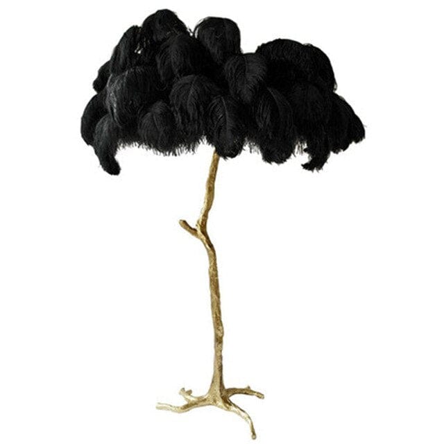 wickedafstore 0 Gold and Black / H75cm 32 feathers Luxurious Feather Floor Lamp