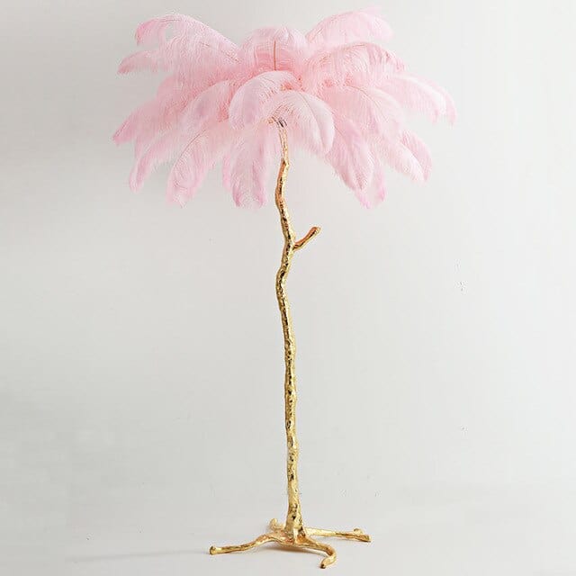wickedafstore 0 Gold and pink / H75cm 32 feathers Luxurious Feather Floor Lamp