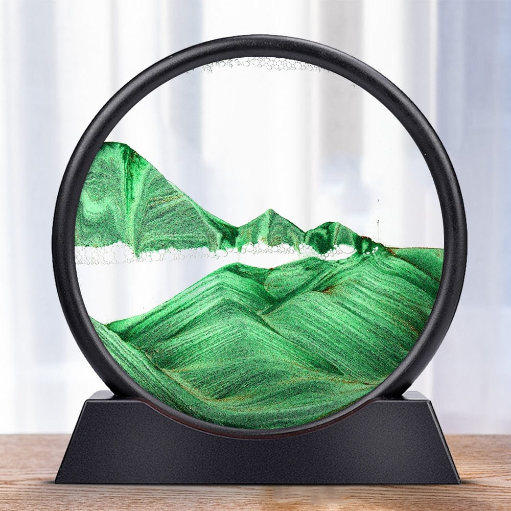 wickedafstore 0 Green / 12 inch / Russian Federation Moving Sand Art Picture Round Glass 3D Hourglass Deep Sea Sandscape In Motion Display Flowing Sand Frame 7/12inch For home Decor