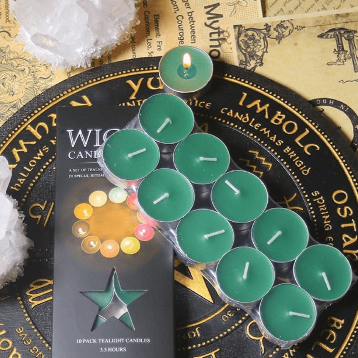 wickedafstore 0 Green-Healthy Ritual Tealight Candle Set