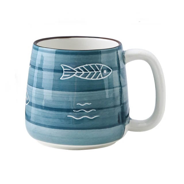 wickedafstore 0 Japanese Hand-Painted Ceramic Mug