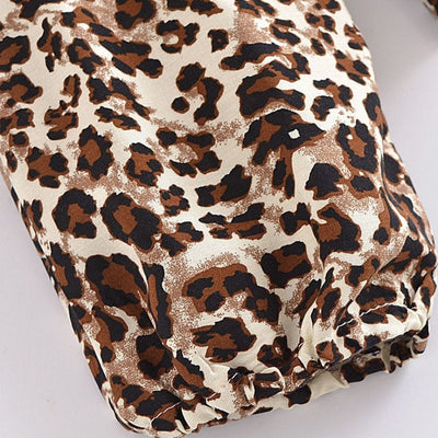 wickedafstore 0 Leopard Print Long Sleeve Blouse