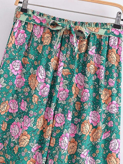 wickedafstore 0 Leora Floral Wide Leg Pants