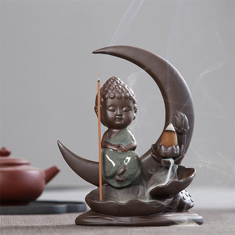 wickedafstore 0 Little Monk Backflow Incense Burner