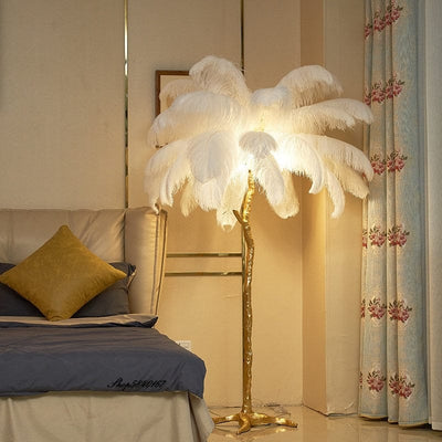 wickedafstore 0 Luxurious Feather Floor Lamp