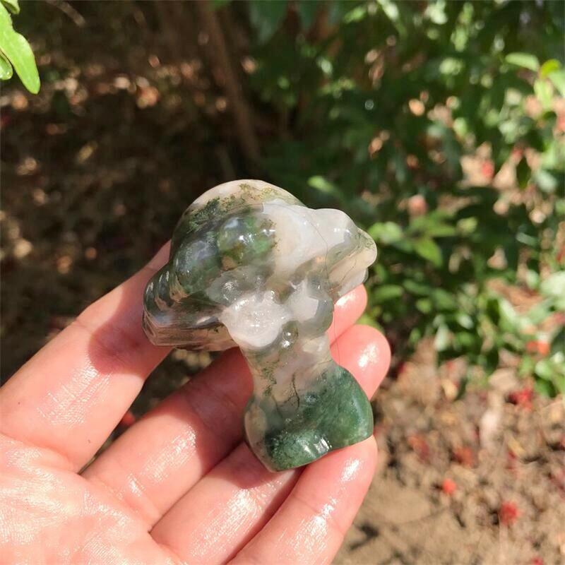 wickedafstore 0 moss agate Crystal Mushroom Ladies