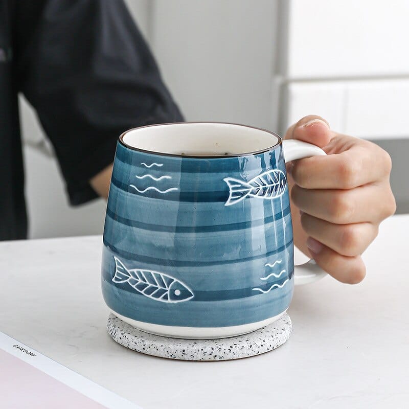 wickedafstore 0 Ocean Hand Painted Ceramic Mug