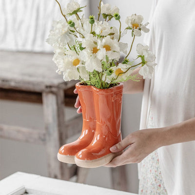 wickedafstore 0 Orange Boots Ceramic Flower Vase