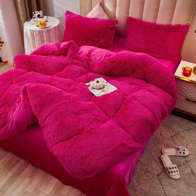wickedafstore 0 picture color 6 / 150x200cm 1pc Luxury Fluffy Bedding Set