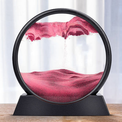 wickedafstore 0 Pink / 12 inch / Russian Federation Moving Sand Art Picture Round Glass 3D Hourglass Deep Sea Sandscape In Motion Display Flowing Sand Frame 7/12inch For home Decor