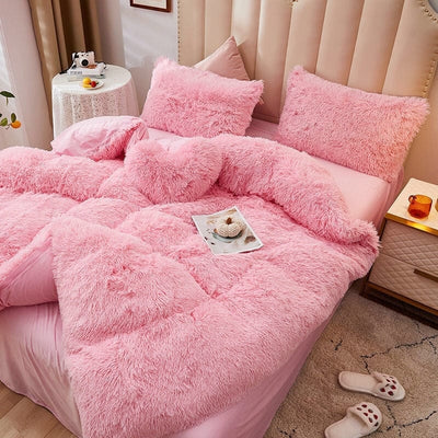 wickedafstore 0 Pink / 150x200cm 1pc Luxury Fluffy Bedding Set