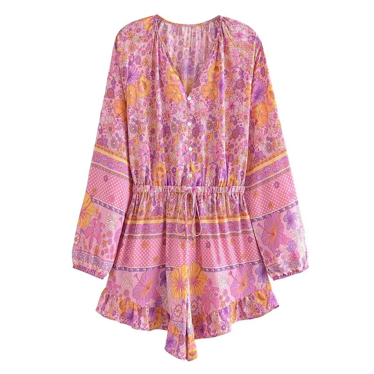 wickedafstore 0 Pink / S Whispering Blossoms Playsuit in Pink