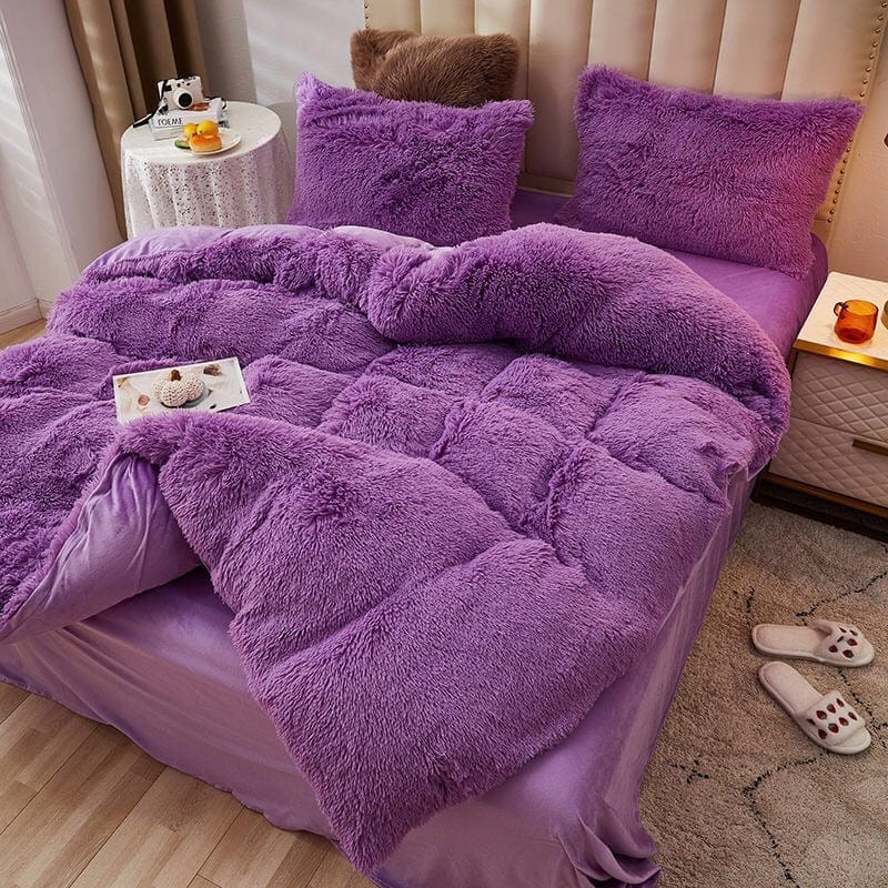 wickedafstore 0 Purple / 150x200cm 1pc Luxury Fluffy Bedding Set