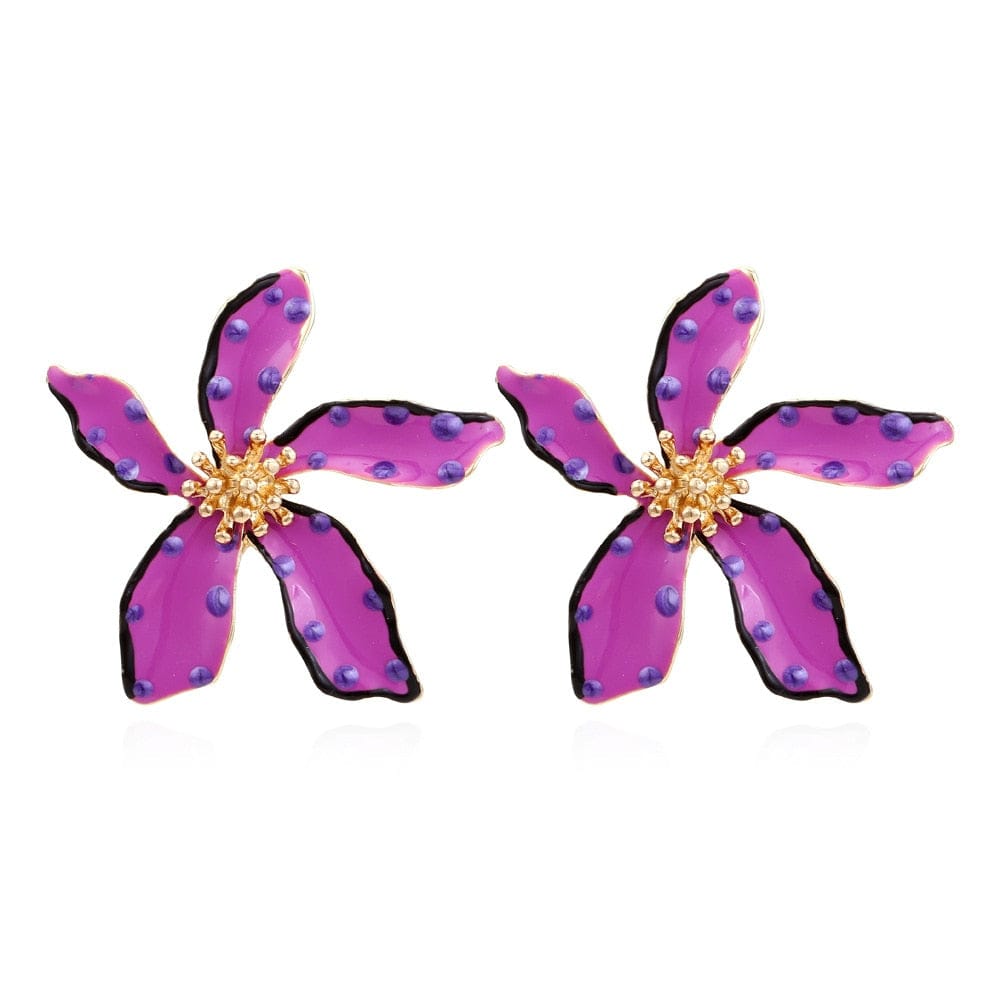 wickedafstore 0 Purple Flower Stud Earrings