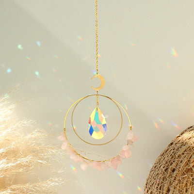 wickedafstore 0 Suncatcher  M0818 Crystal Chips Moon Suncatcher