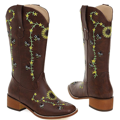 wickedafstore 0 Sunflower Field Cowboy Boots