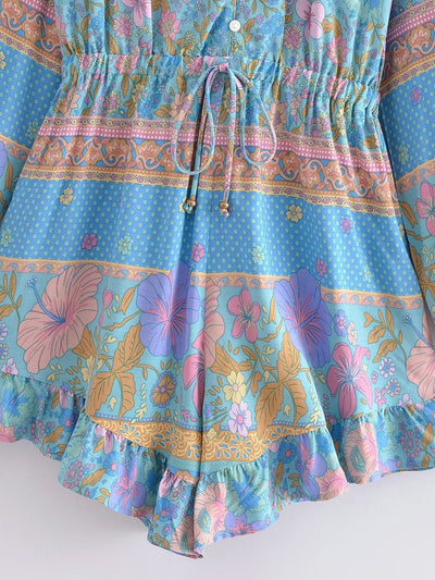 wickedafstore 0 Whispering Blossoms Playsuit in Blue