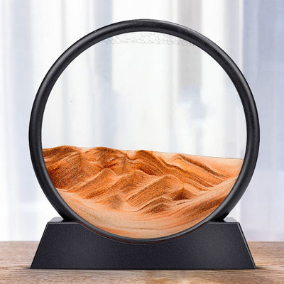 wickedafstore 0 Yellow / 12 inch / Russian Federation Moving Sand Art Picture Round Glass 3D Hourglass Deep Sea Sandscape In Motion Display Flowing Sand Frame 7/12inch For home Decor