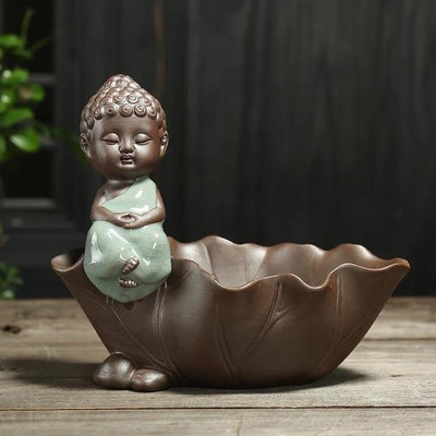 wickedafstore 03 With Hole Little Monk Ceramic Flower Pot