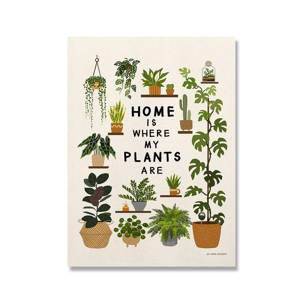 wickedafstore Home is Where My Plants Are Wall Art