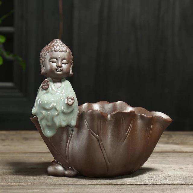 wickedafstore 12 Without Hole Little Monk Ceramic Flower Pot
