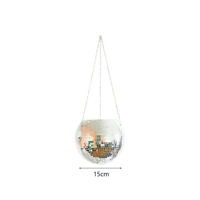 wickedafstore 15cm / White Disco Ball Hanging Pot