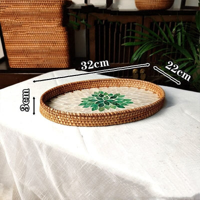 wickedafstore 1PCS SMALL TRAY Laurie Rattan Tray