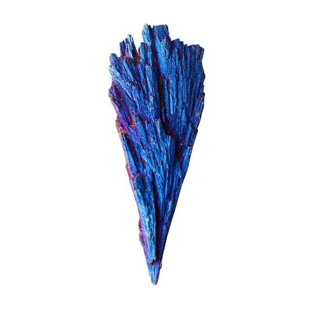 wickedafstore 1pcs Stones And Crystal Black Tourmaline Natural Blue Colors and Minerals Blue Titanium Aura Quartz Crystal Tail Decor