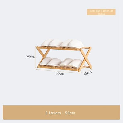 wickedafstore 2 layers Bamboo Household Foldable Rack