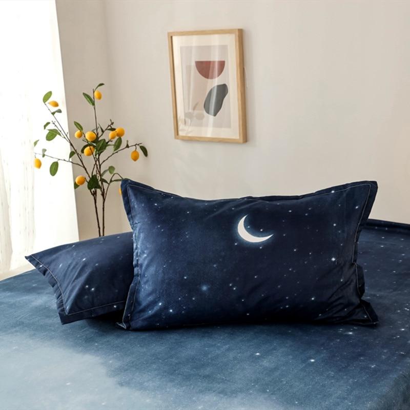 wickedafstore 2 pillowcases 48x74cm Blue Night Sky Bedding Set 3 pcs
