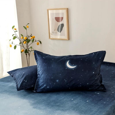 wickedafstore 2 pillowcases 48x74cm Blue Night Sky Bedding Set 3 pcs
