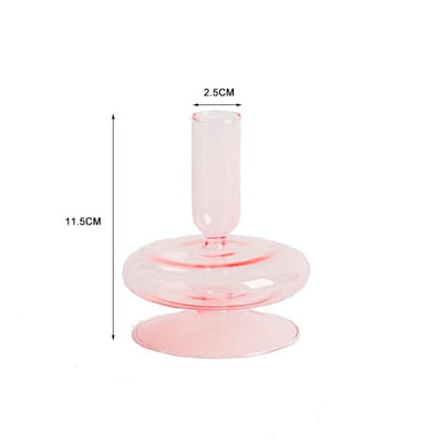 wickedafstore 202-5 Purple and Pink Glass Candle Holders