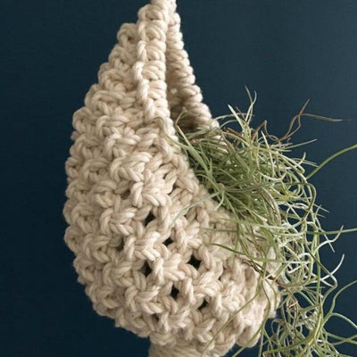 wickedafstore 20cm/7.9" Handmade Woven Hanging Flower Basket