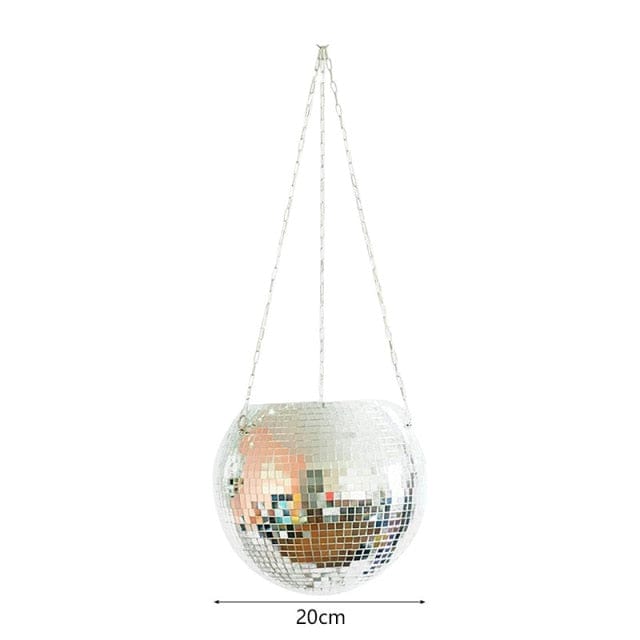 wickedafstore 20cm / White Disco Ball Hanging Pot