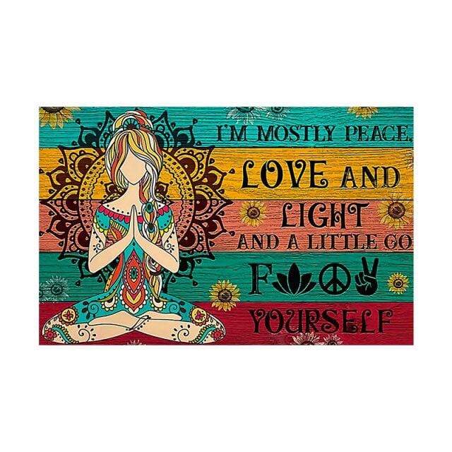 wickedafstore 25x35cm No Frame / 1 I'm Mostly Peace Love and Light Wall Art