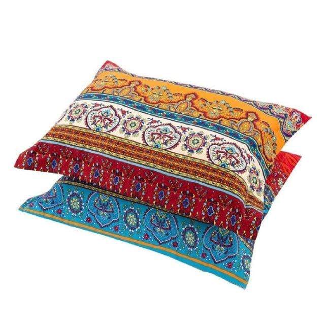 wickedafstore 2pc Cushion Cover / Full Fitted Bed Cover With Matching Cushion Cover In Tribal Print