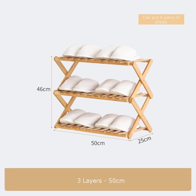 wickedafstore 3 layers Bamboo Household Foldable Rack