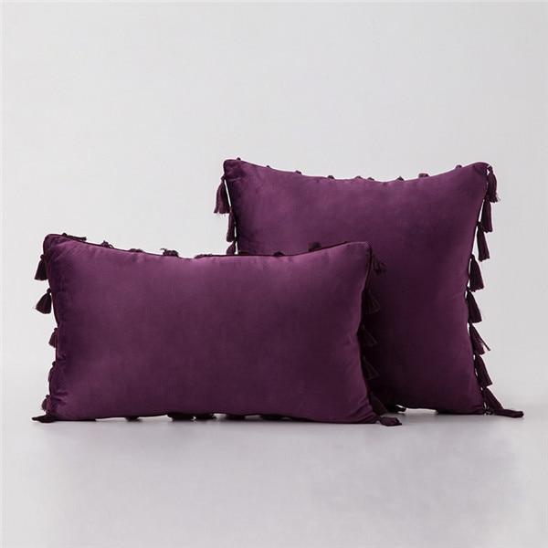 Velvet Cushion Cover with Tassels