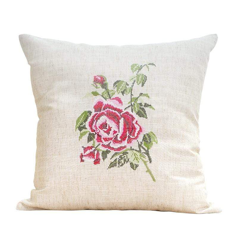 wickedafstore 30x50cm / Beige Floral Embroidered Cushion Cover