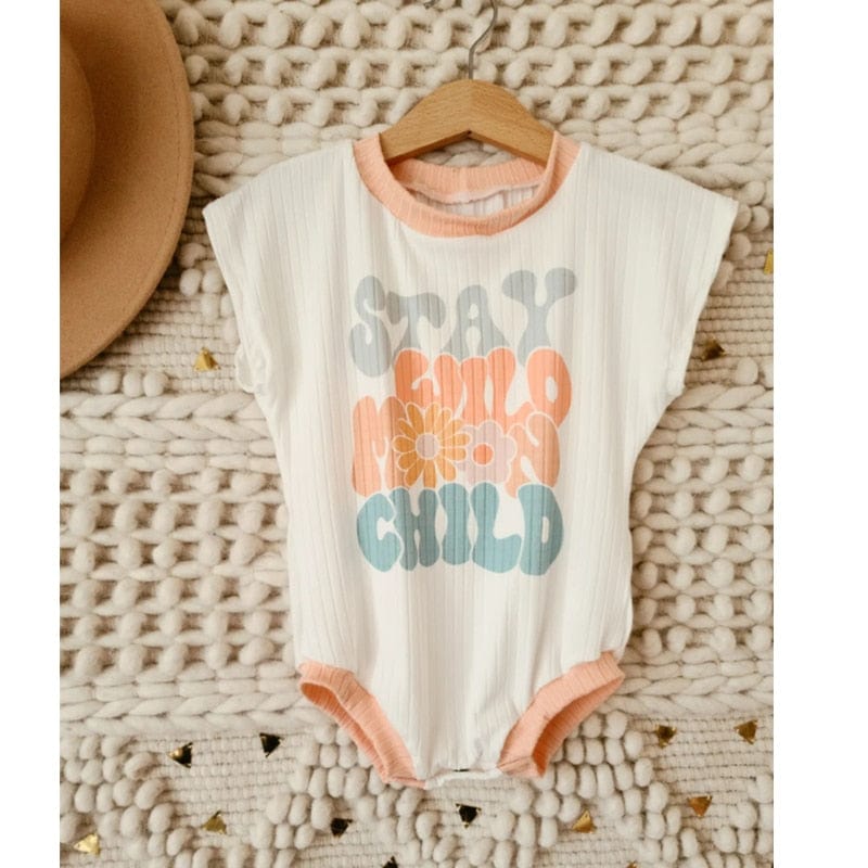 wickedafstore 3M Stay Wild Moon Child Ribbed Romper