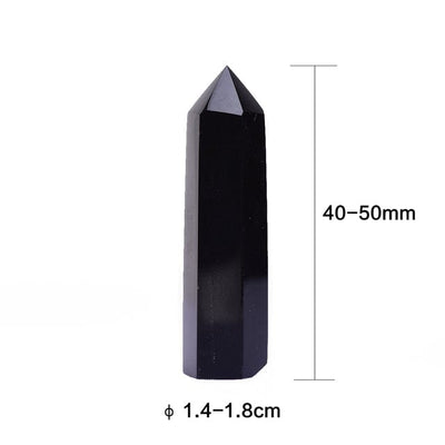 wickedafstore 4-5 cm/1.6''-2'' Black Obsidian Crystal Point Tower