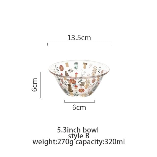 wickedafstore 5.3inch B Cute Hand Painted Glass Bowls