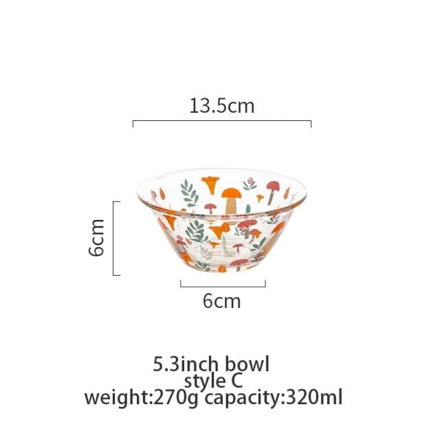 wickedafstore 5.3inch C Cute Hand Painted Glass Bowls