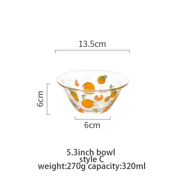 wickedafstore 5.3inch D Cute Hand Painted Glass Bowls