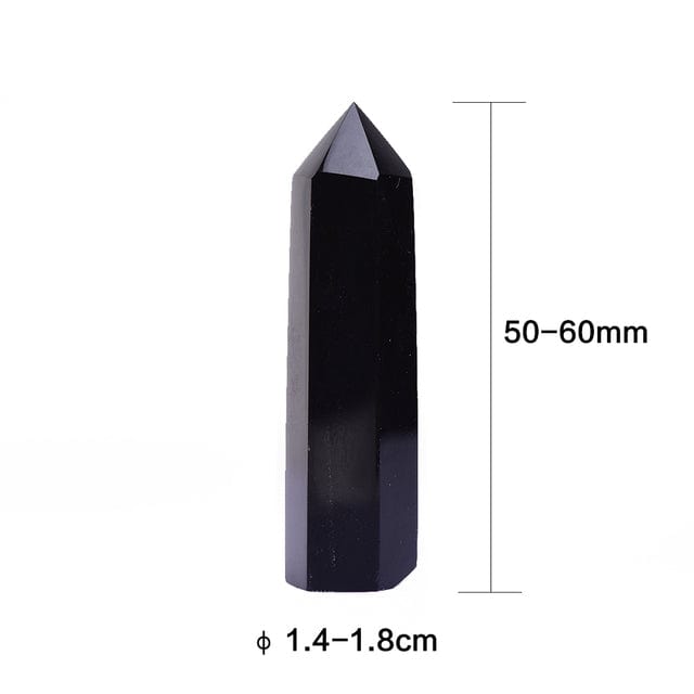 wickedafstore 5-6cm/ 1.9"-2.3" Black Obsidian Crystal Point Tower