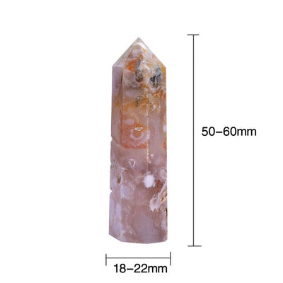 wickedafstore 5-6cm/ 1.9"-2.3" Cherry Blossom Agate Point Tower