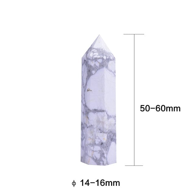 wickedafstore 5-6cm/ 1.9"-2.3" Howlite Crystal Point Tower