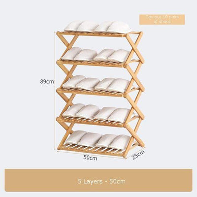 wickedafstore 5 layers Bamboo Household Foldable Rack